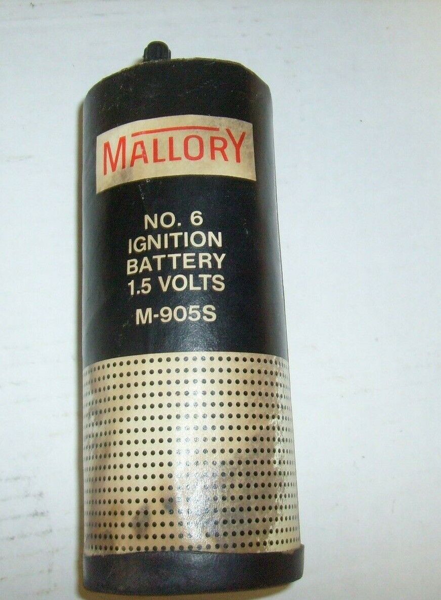 Vintage Mallory No. 6 Ignition Battery M-905S  1.5 Volt - Dead for display