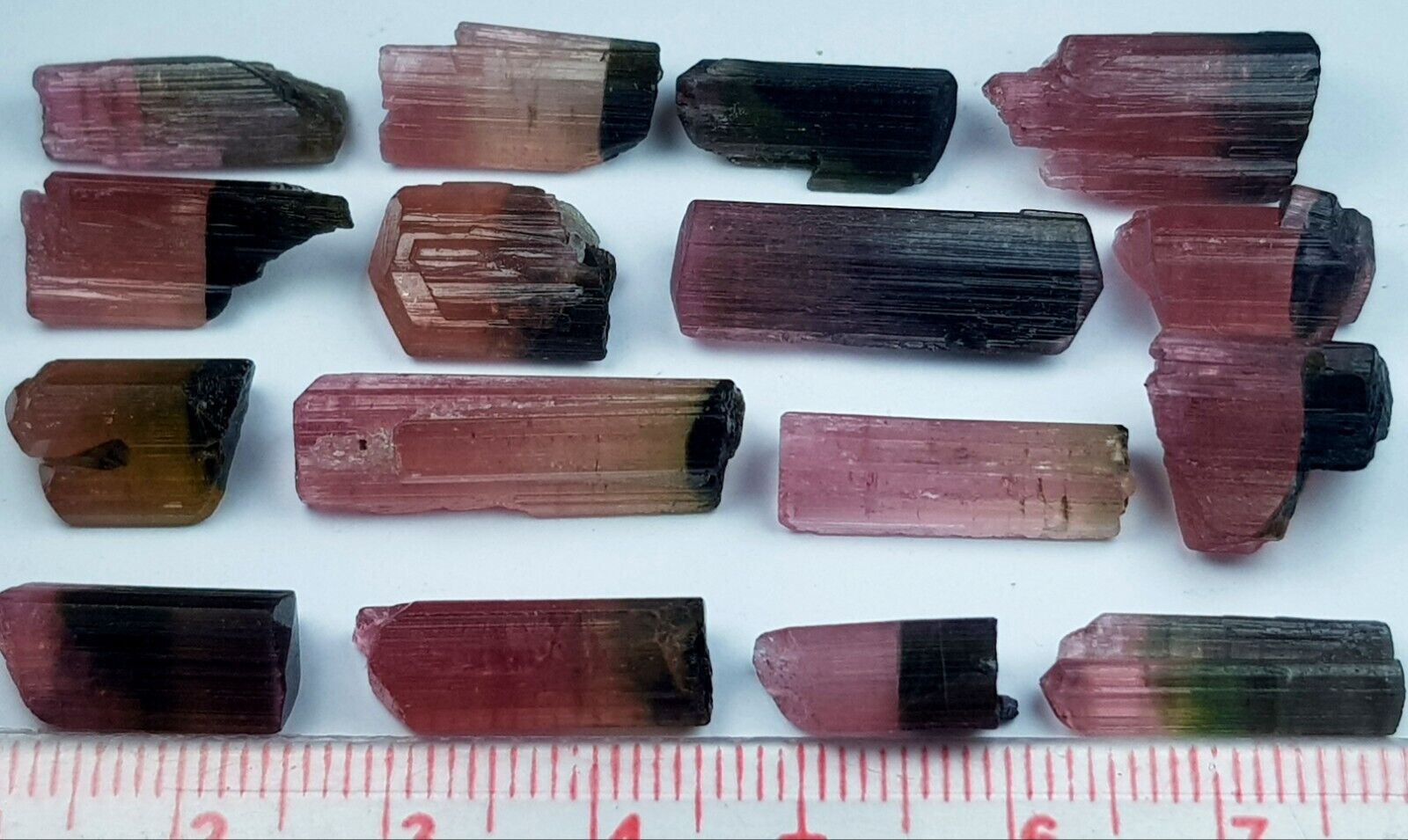 100 Ct Natural Top Quality Bi Color Tourmaline crystal lot From Afghanistan