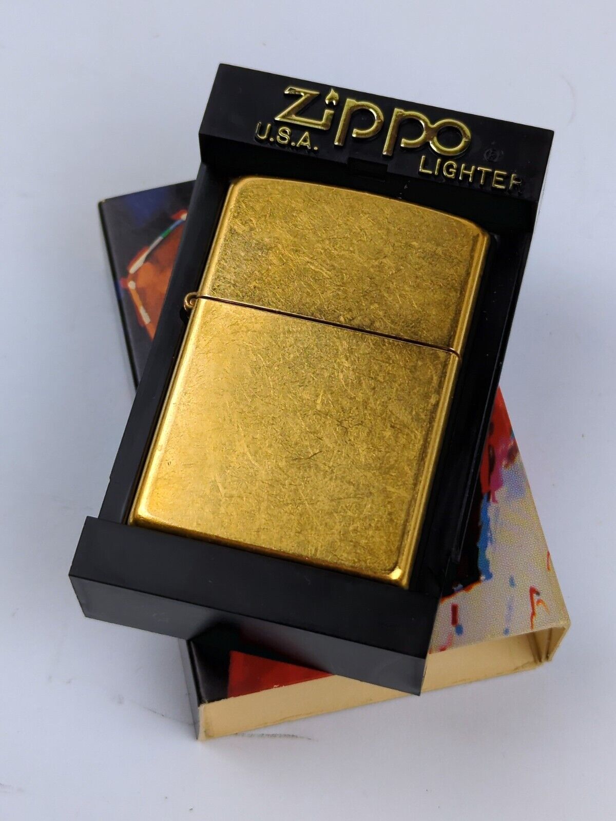 MARLBORO Gold Dust ZIPPO Lighter SEP (H) 2003 with Box Vintage, New Old Stock