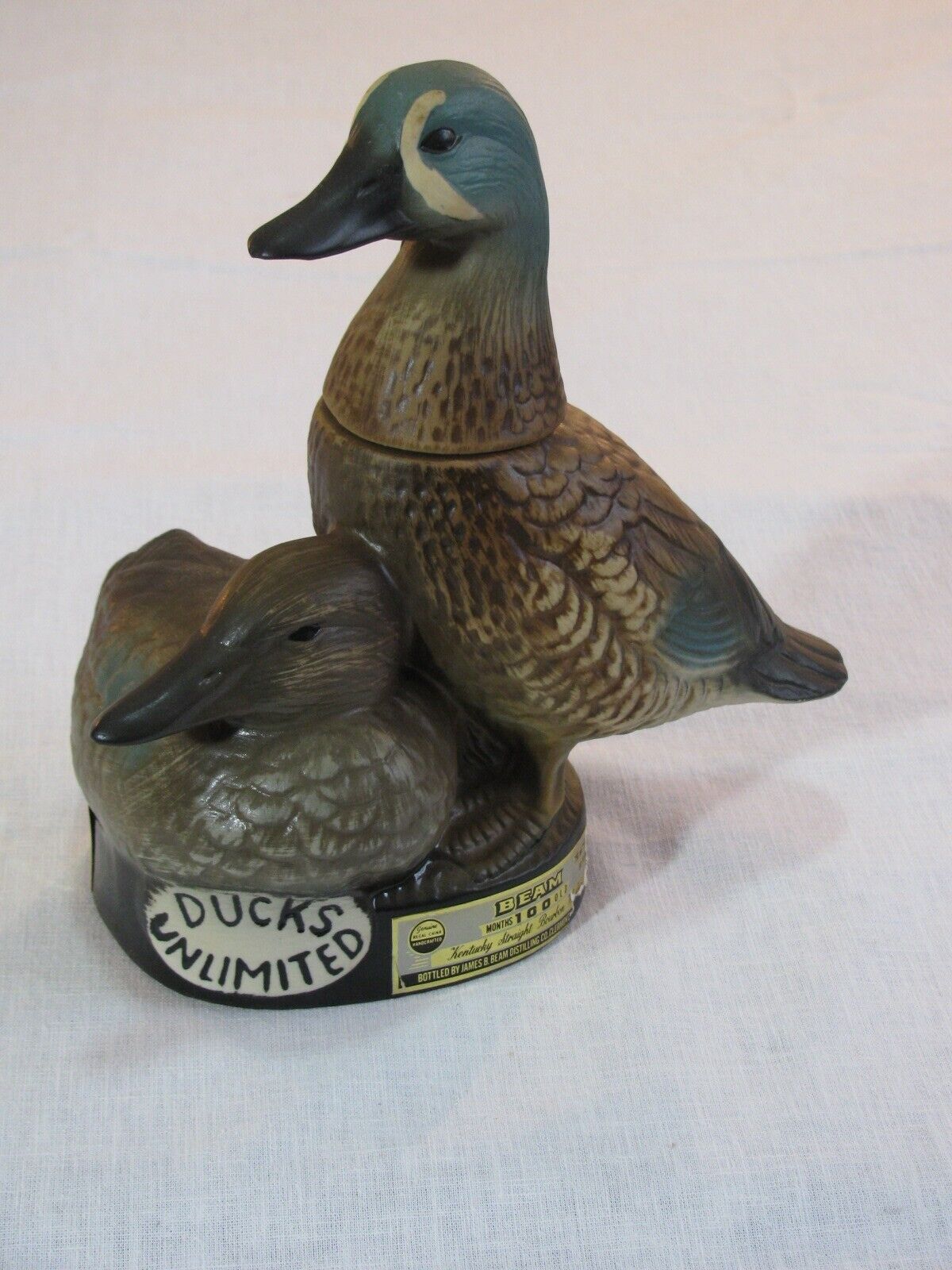 Vtg Jim Beam Ducks Unlimited \'Blue Winged Teal\' Decanter, 1980, Empty r