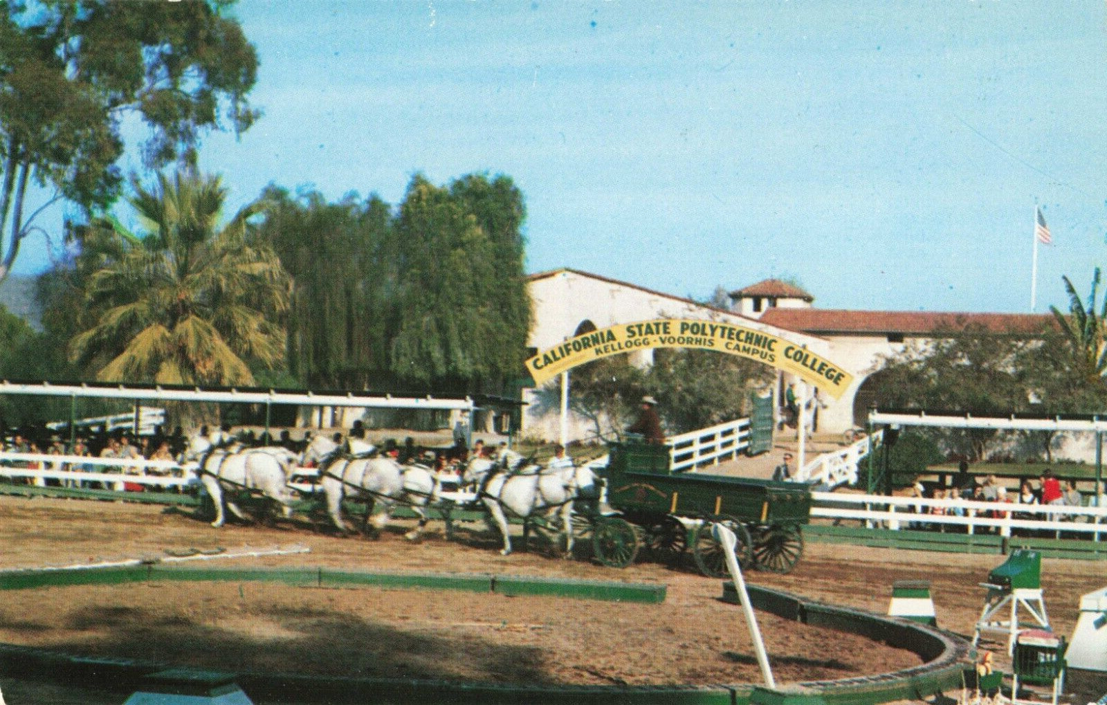 Pomona CA, California State Polytechnic College Kellogg Campus, Vintage Postcard