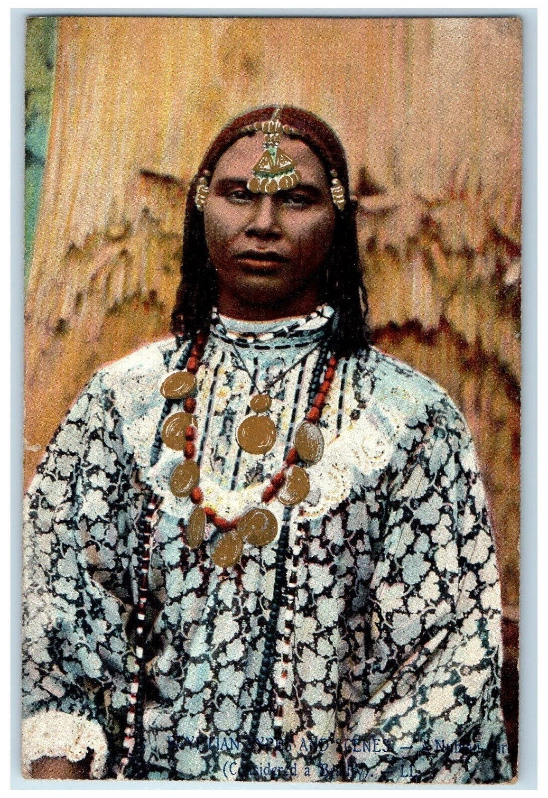 c1910 Nubian Girl Considered A Beauty Scenes and Types Egypt Postcard