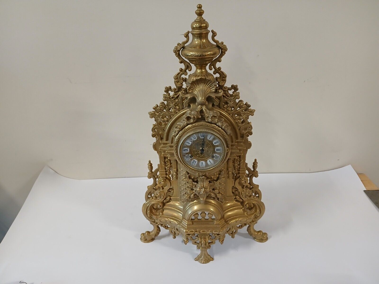 Imperial Italian Franz Hermle Italian German Brass Mantle Clock - Read