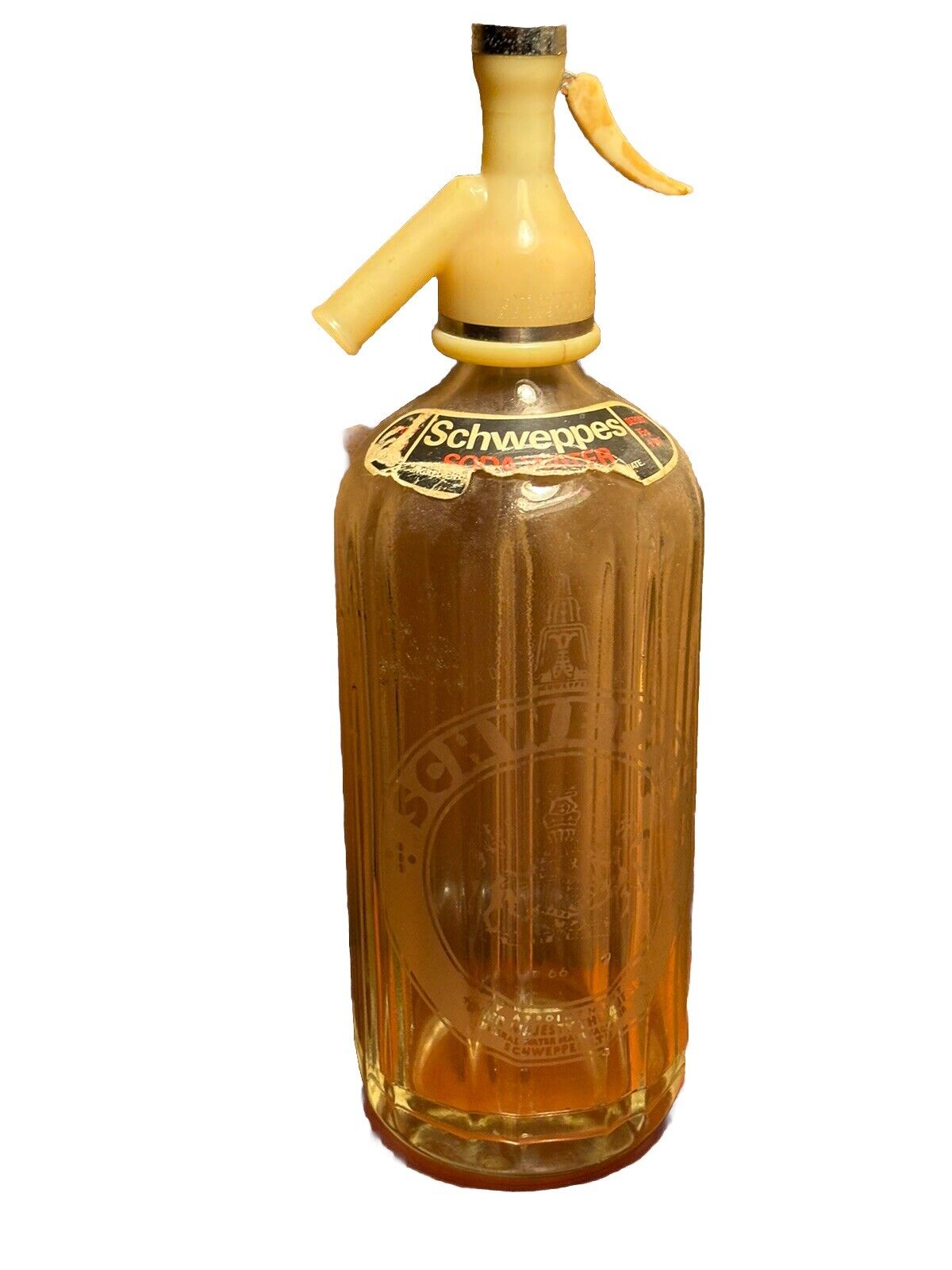 Vintage Schweppes Seltzer Bottle English 12” Tall