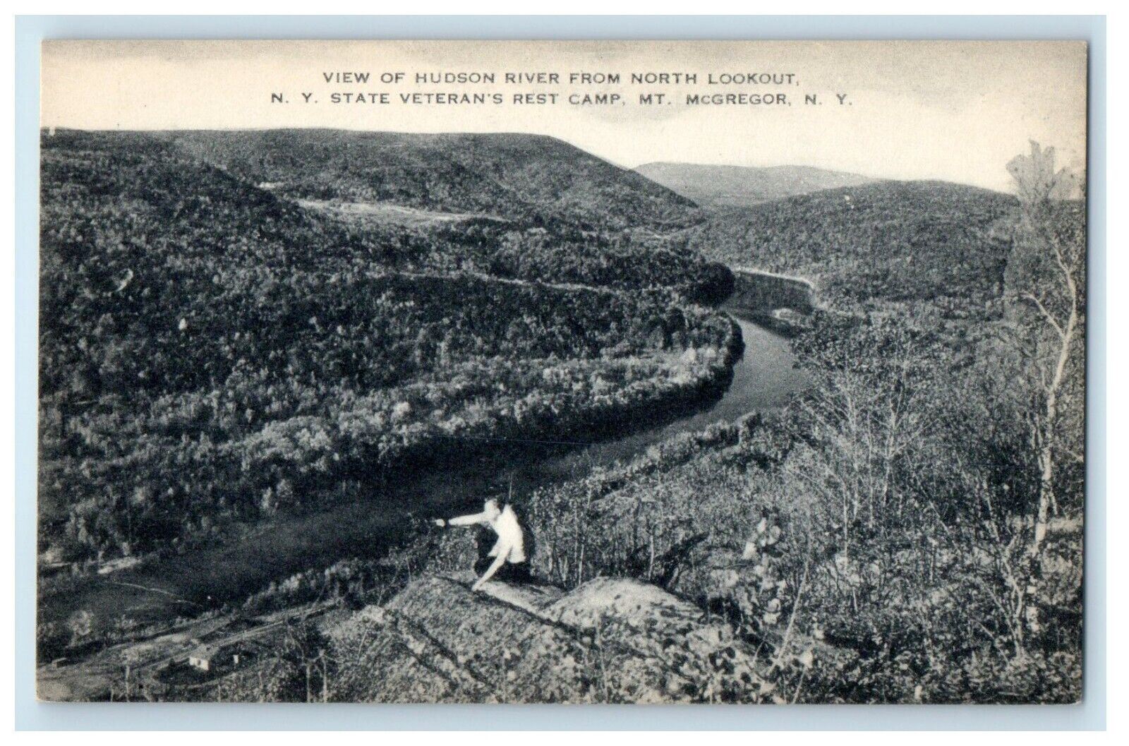 Mt. McGregor NY, View On Hudson River North Lookout NY State Veteran\'s Postcard