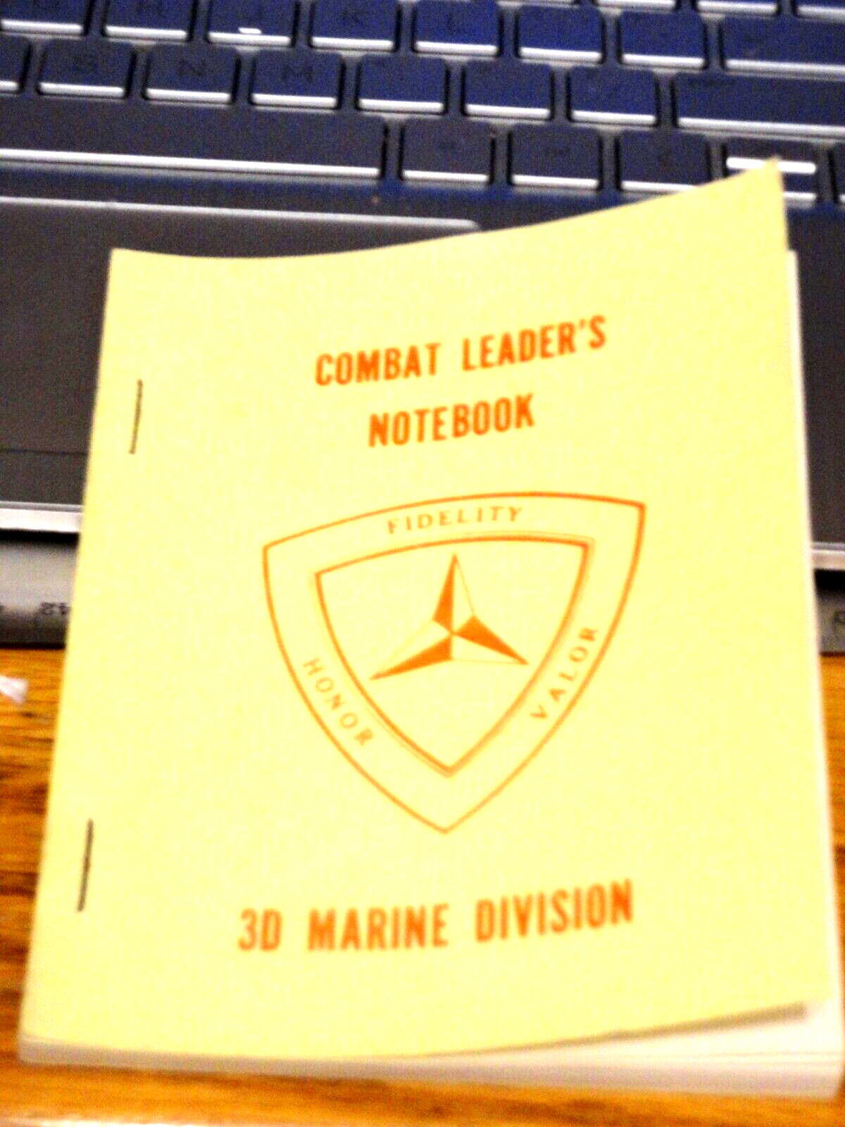 Rare Military Combat Leaders Field Notebook 3D Marine Division