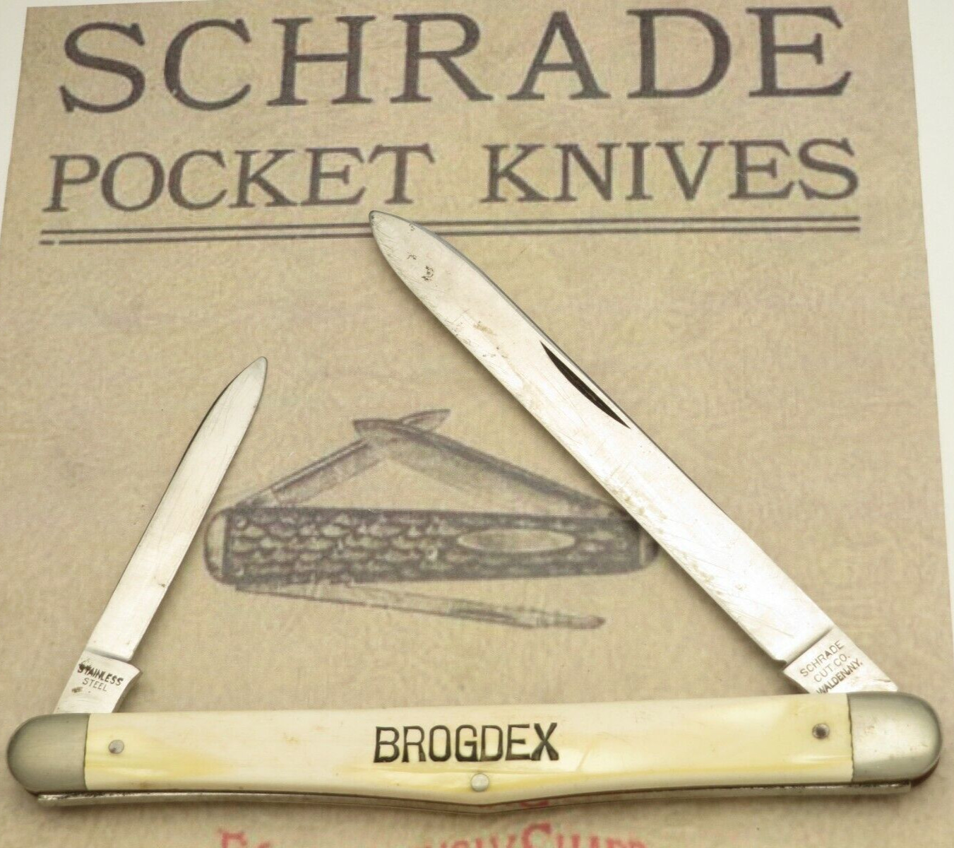 Antique Schrade Cut Co Walden NY Pre WWII Melon Tester or Sausage Sampler Knife 