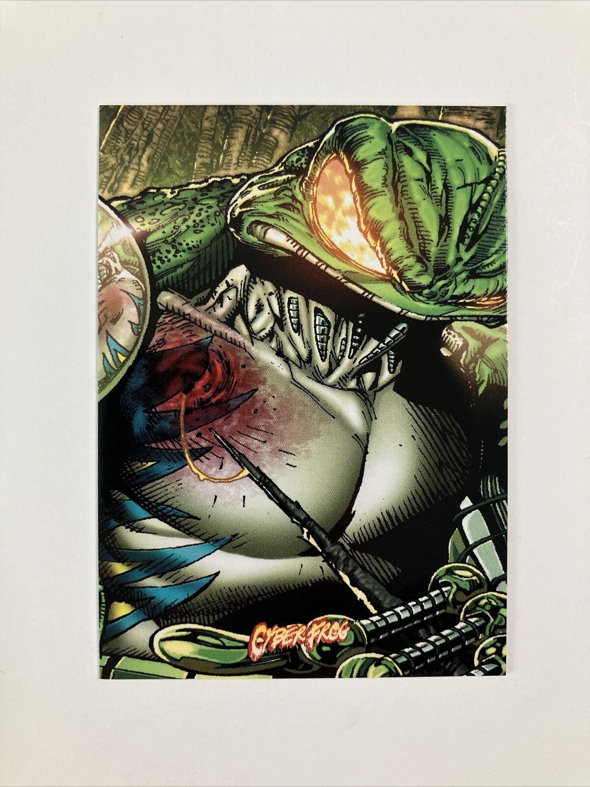 Cyberfrog Trading Card P23 “Stung” HTF Rare Van Sciver All Caps Comics