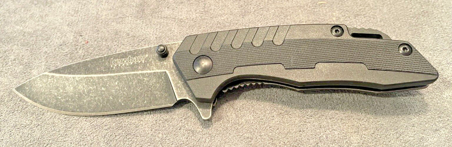 Kershaw 1336 WM Folding tactical single blade pocket knife with clip--420.24