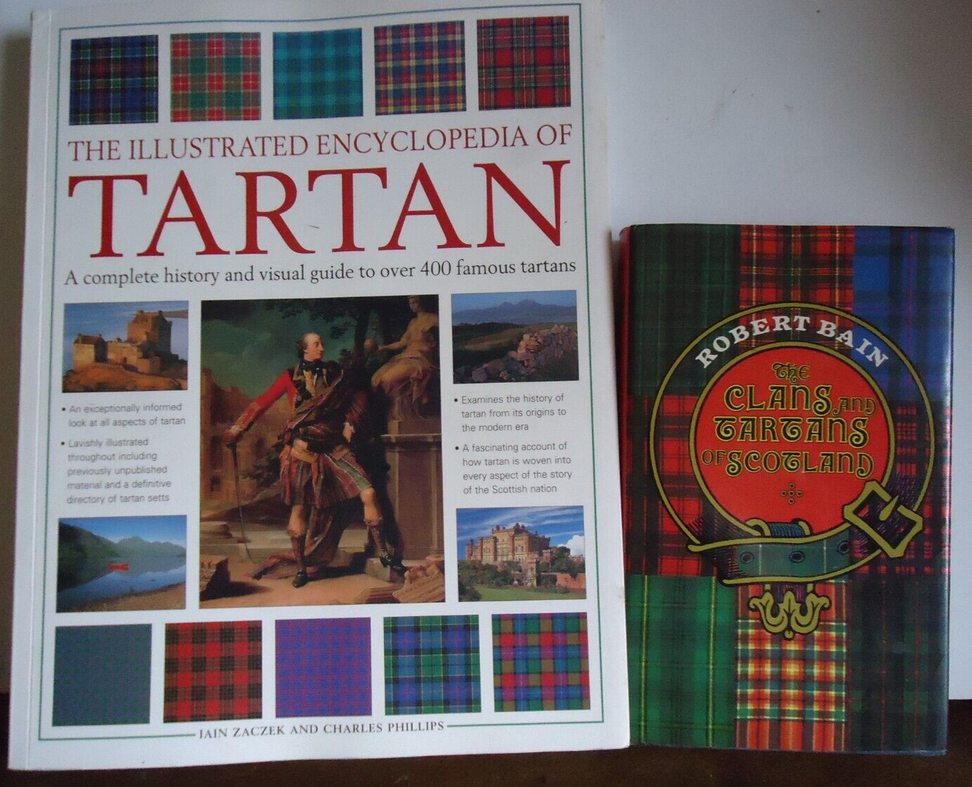 2 Reference Book / Clans Tartan Scotland / 400 tartans , Robert Bain / HC/DJ