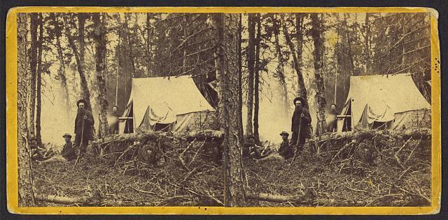 Photo of Stereograph,Camp,University Party,North Shore,June 1868,Tent,Campsite