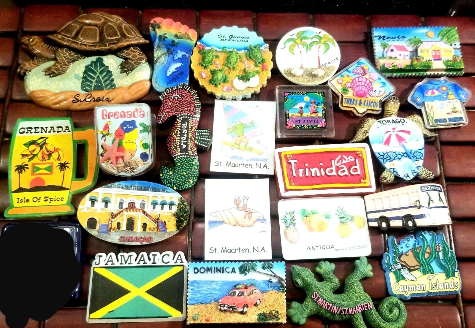 22 Vintage Refrigerator Souvenir Travel Magnets Caribbean Islands 1