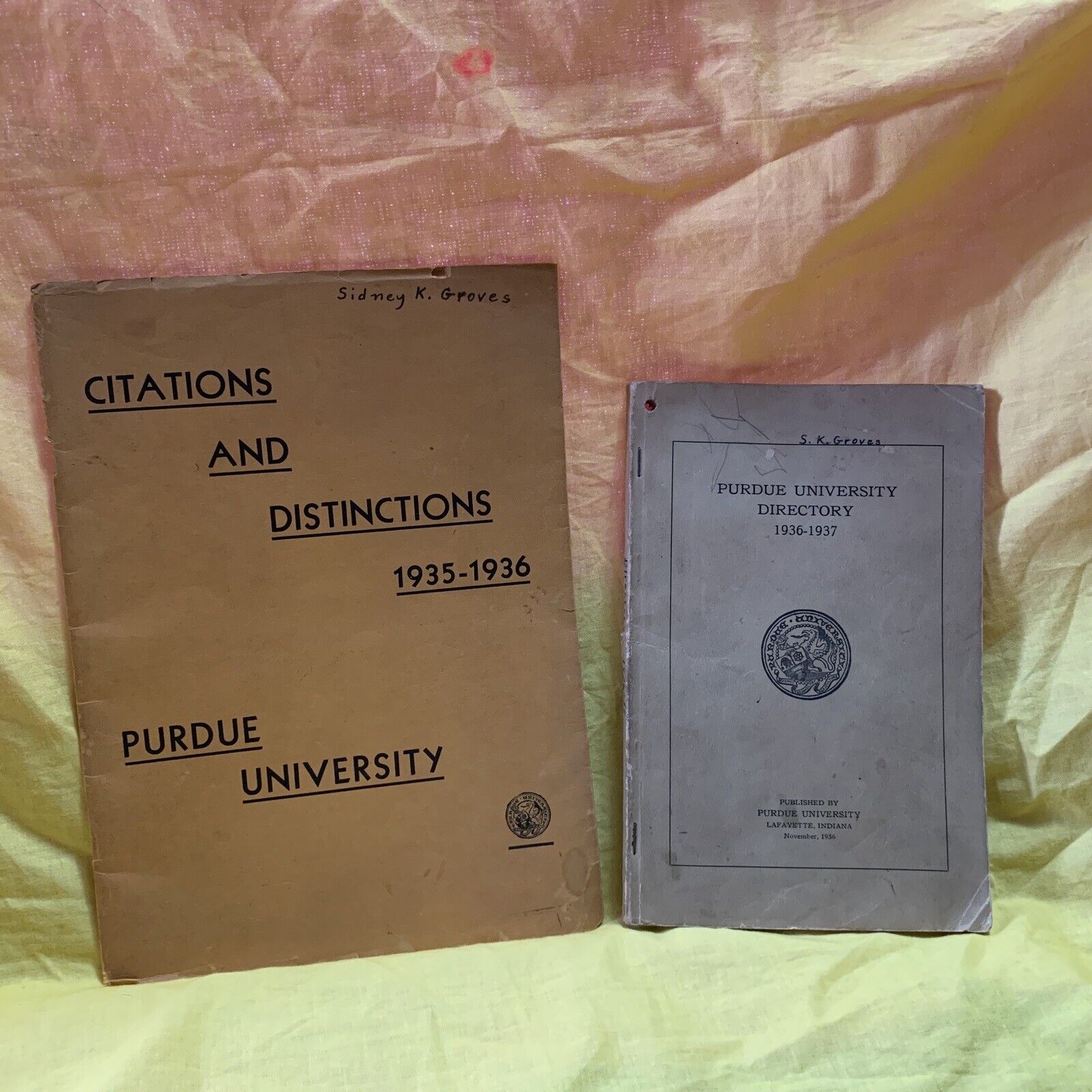 1936-1937 Purdue University Directory 155 pages & Citations 1935 Booklet