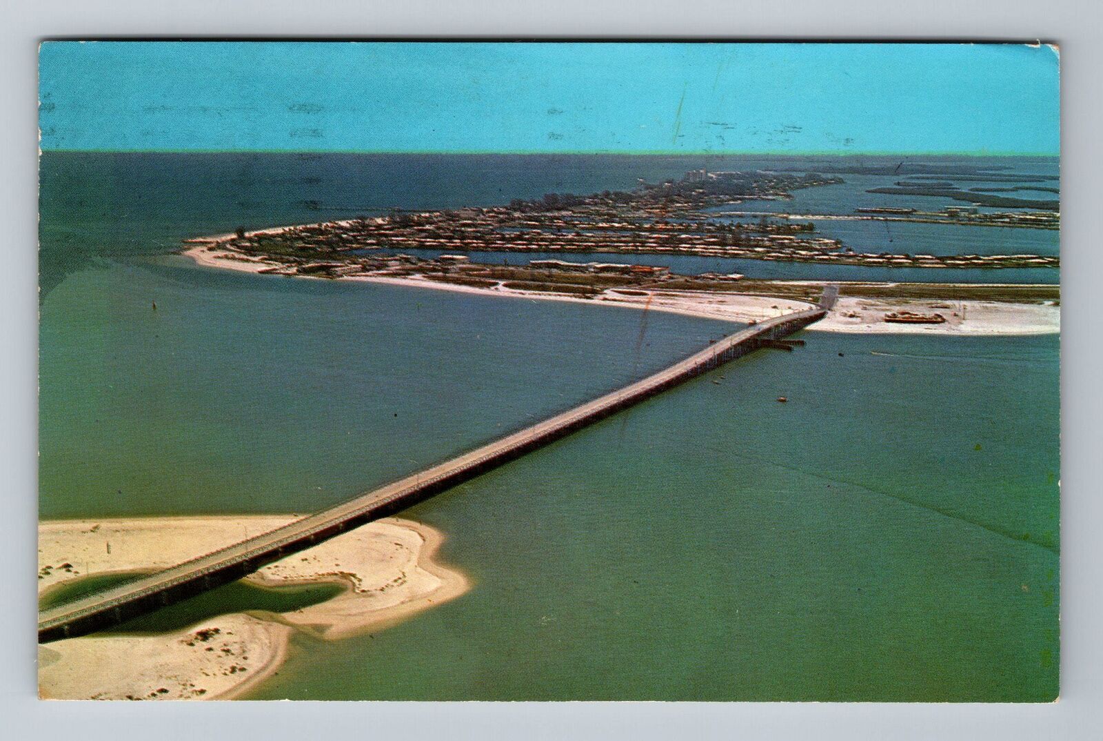 Clearwater Beach FL-Florida, New Clearwater Pass Bridge, c1964 Vintage Postcard