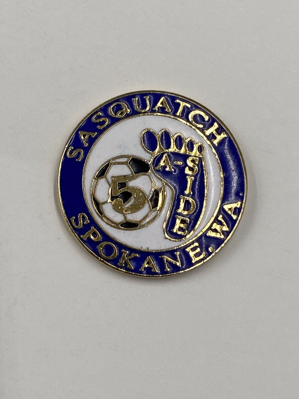 Vintage Sasquatch Soccer Spokane WA 5 ASide Lapel Hat Pin Brooch