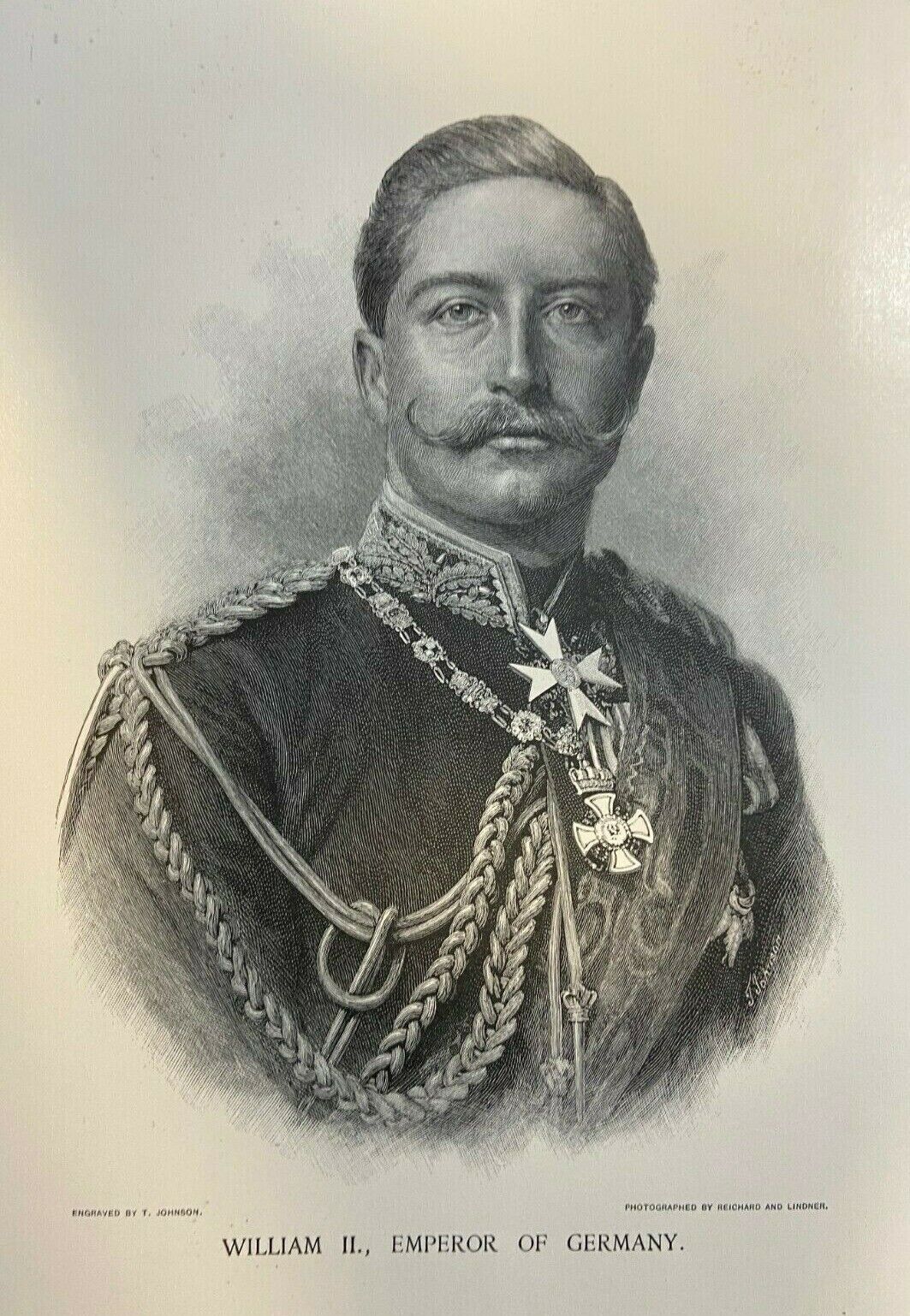 1891 Vintage Magazine Illustration William II Emperor of Germany