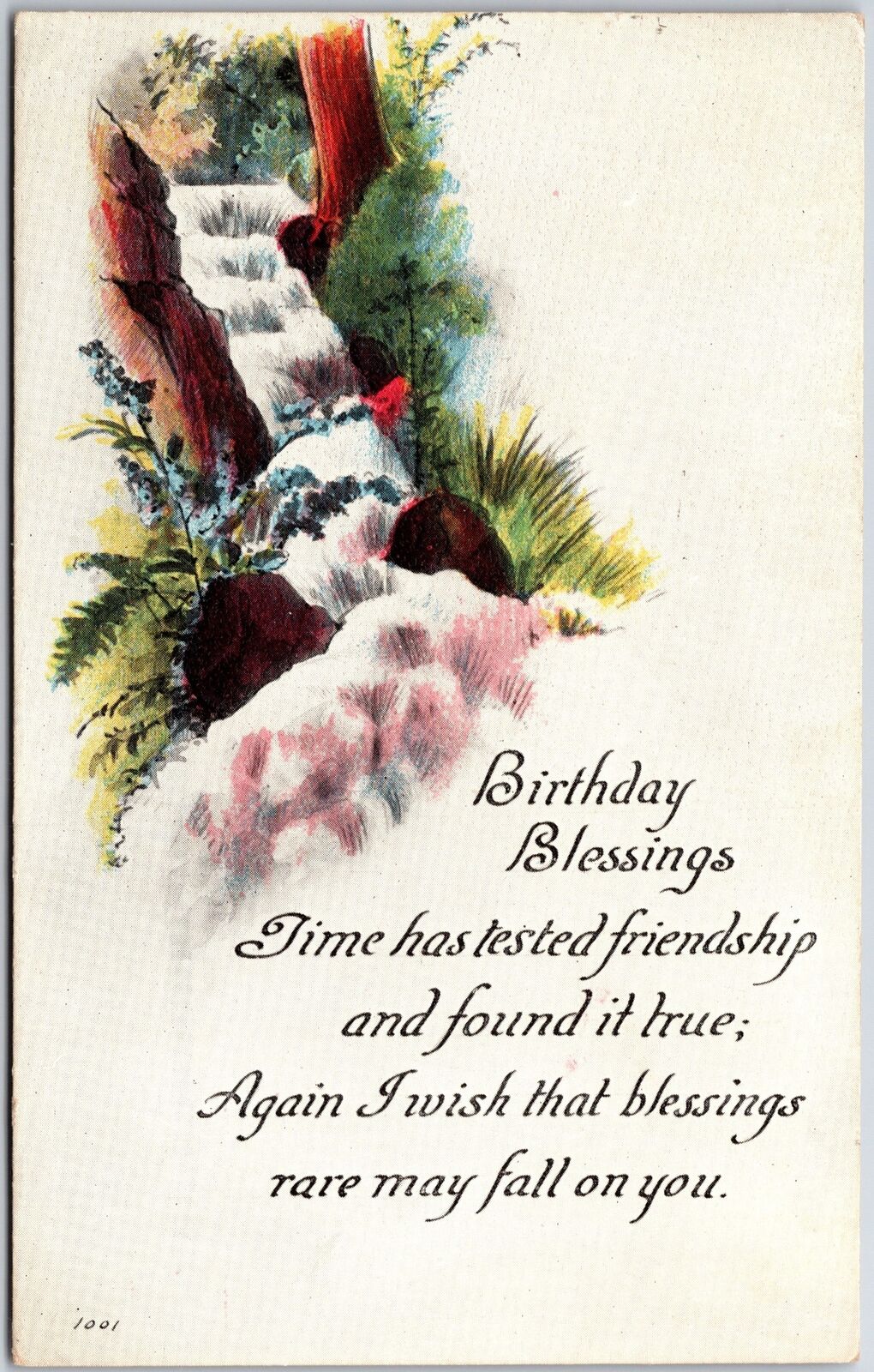 1906 Birthday Blessings Friendship Wishes And Greetings Card, Vintage Postcard