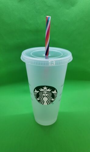 Starbucks 2022 Summer Mystery Color Changing Reusable Cold Cup 24oz Lid & Straw