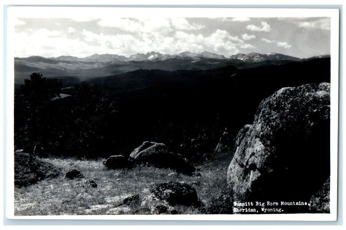 c1950's Summitt Of Big Horn Mountains Scene Sheridan WY RPPC Photo Postcard