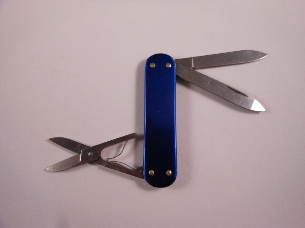 Vtg Victorinox 58mm Blue ALOX Companion Swiss Army Knife Scissors NORTHROP Rare