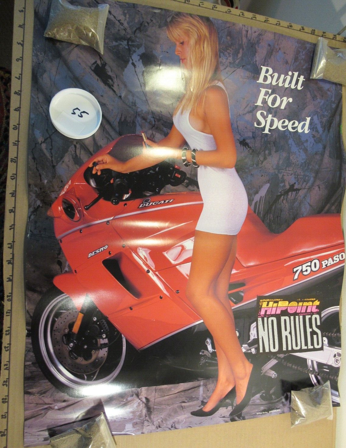 Ducati 750 Paso Hi Point No Rules Built for Speed Dealer Motorcycle Poster 55