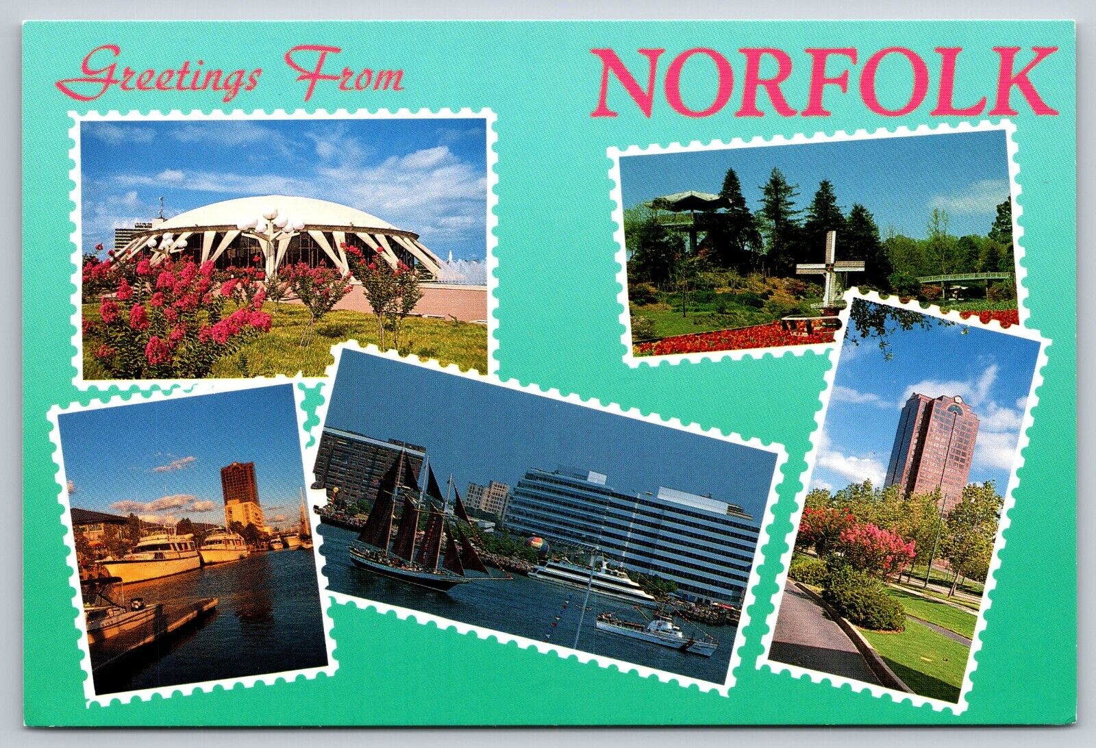 Postcard Virginia Norfolk Greetings  Multi-view 13G