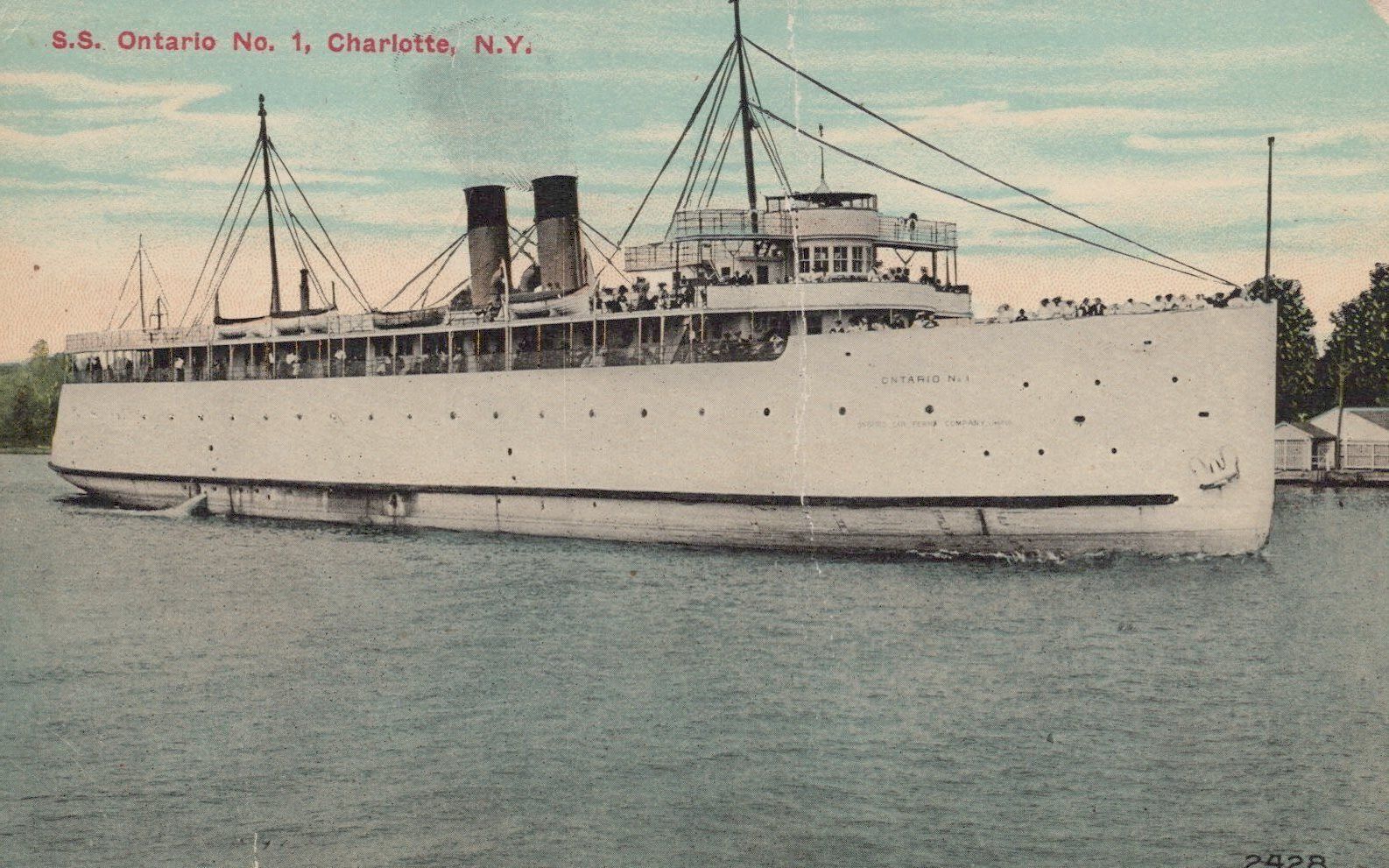 ZAYIX Postcard Great Lakes Steamer SS Ontario No. 1, Charlotte, New York c1913