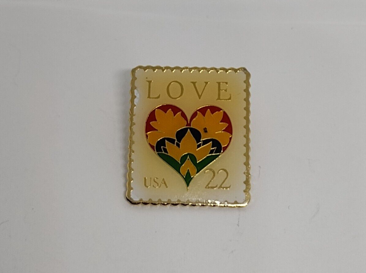 Love USA 22 Cent Replica Heart Stamp Lapel Pin