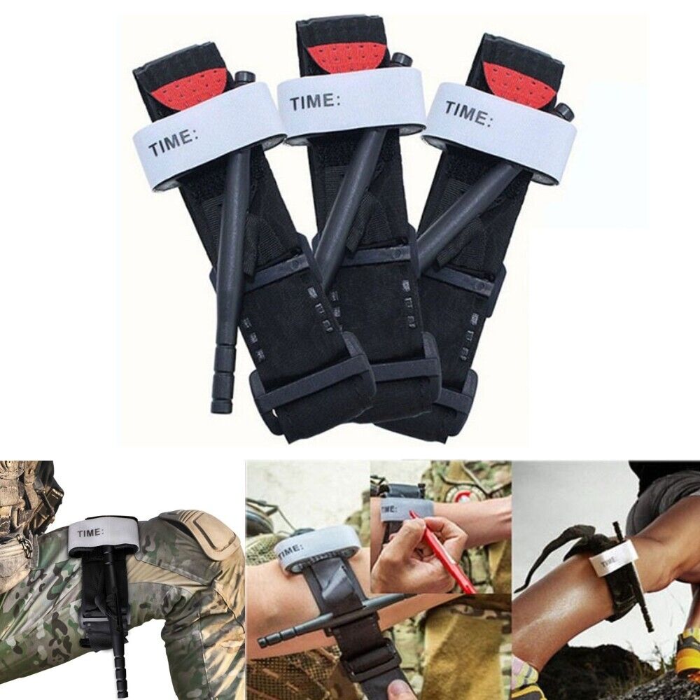 3Pcs Tourniquet Rapid One Hand Application Emergency Outdoor First Aid Kit 95cm