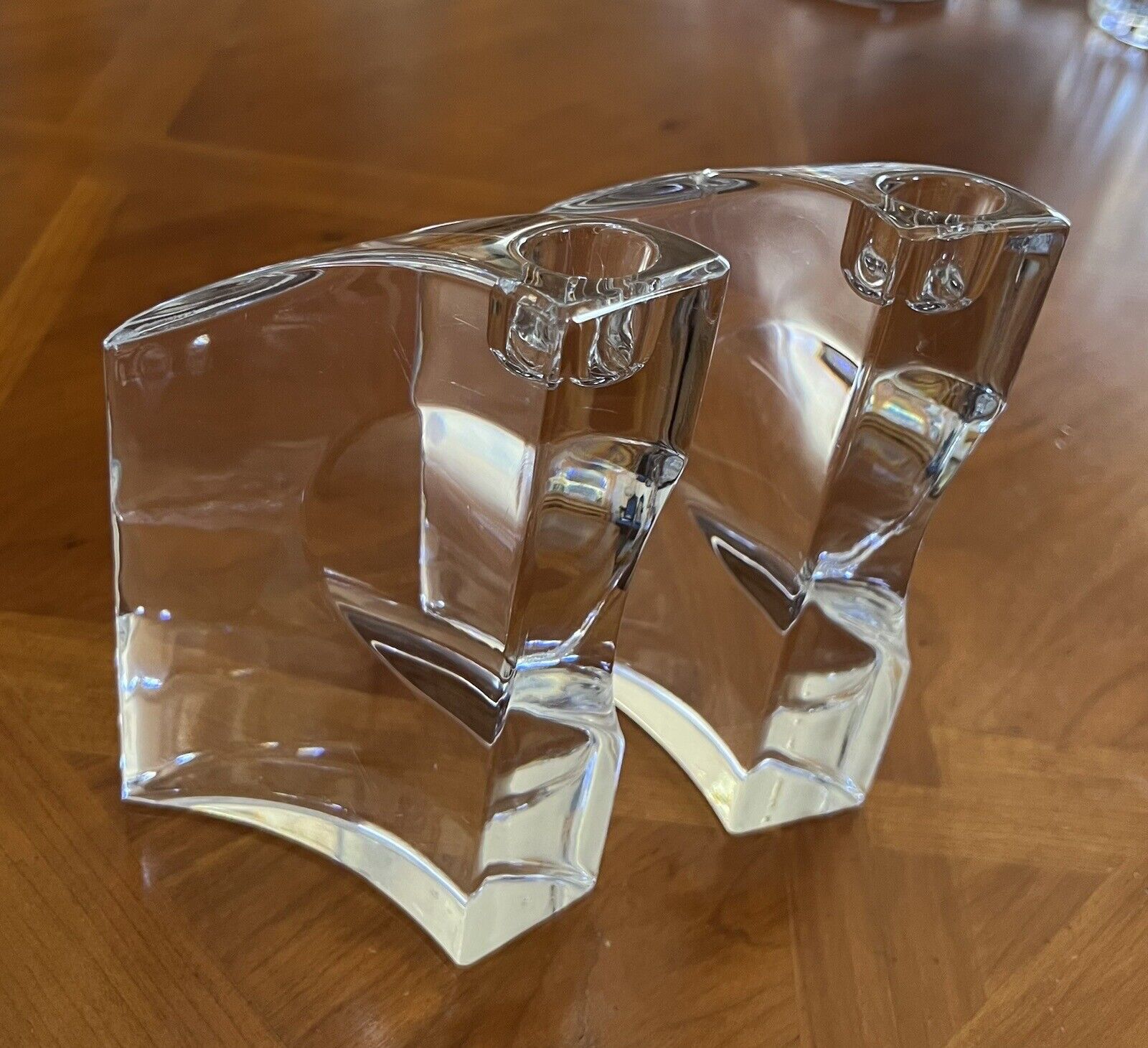 Nambe Crystal Candle Holders 