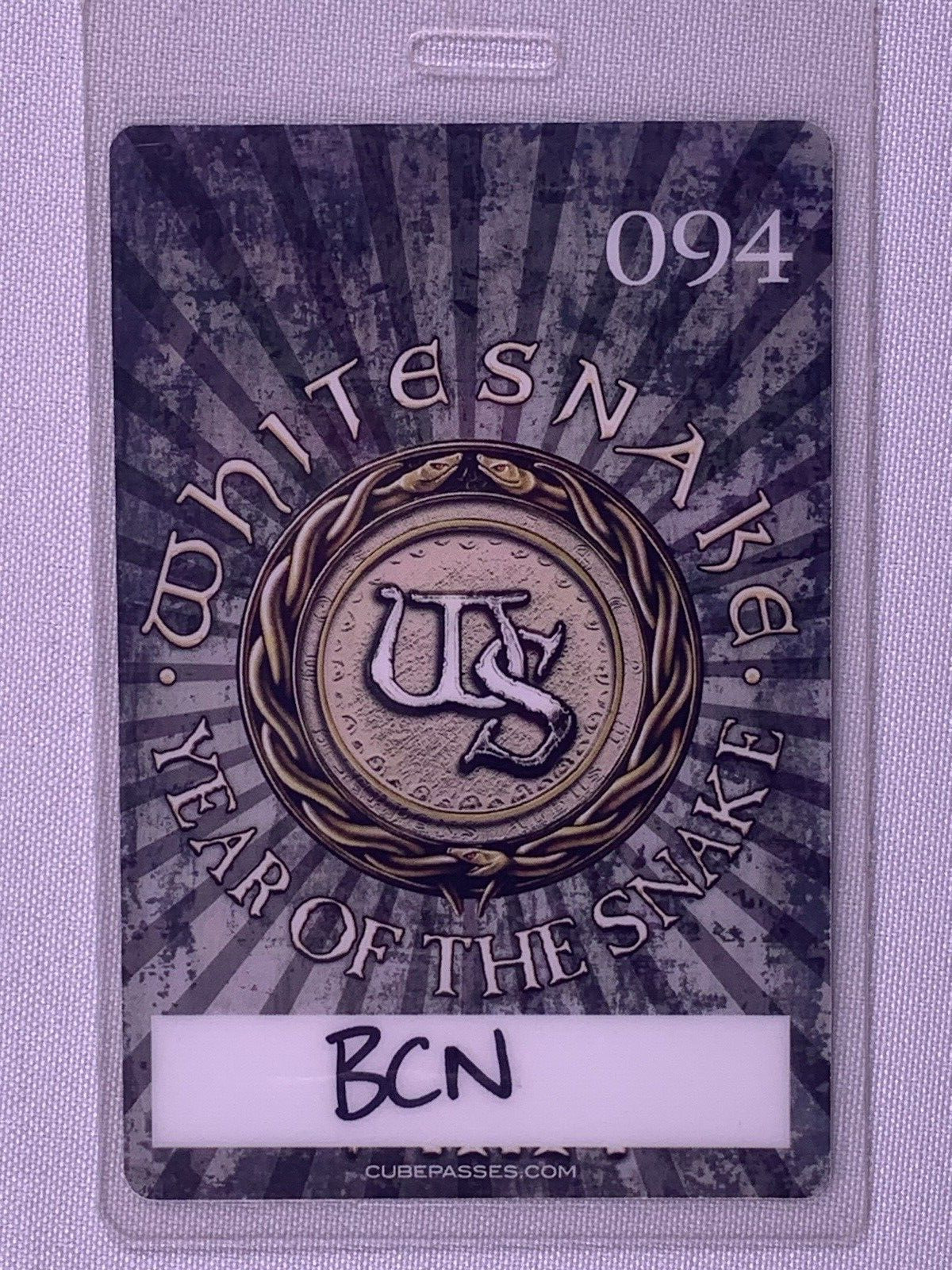 Whitesnake Ticket Pass Vintage Original Year Of The Snake 2013