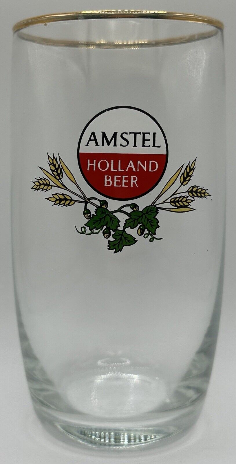 Vintage Amstel Holland Beer Glass W/ Gold Rim Bier Germany