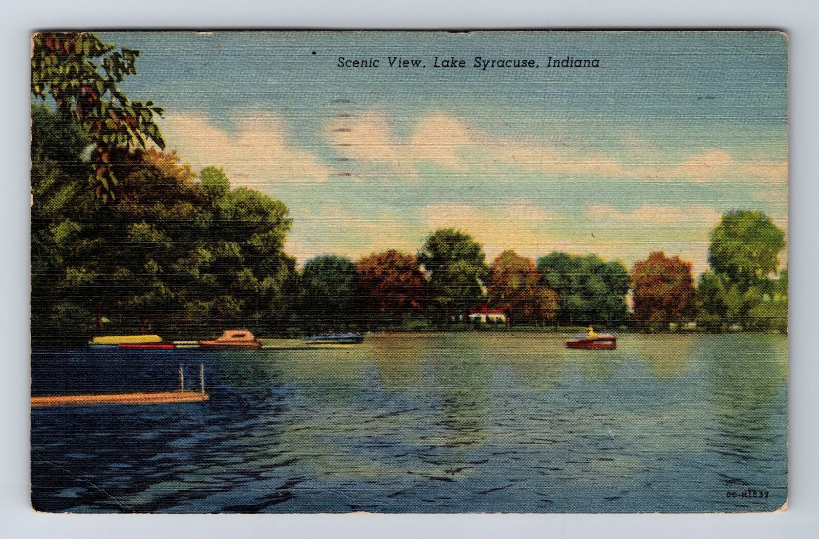 Lake Syracuse IN-Indiana, Scenic Greetings, Antique, Vintage c1953 Postcard