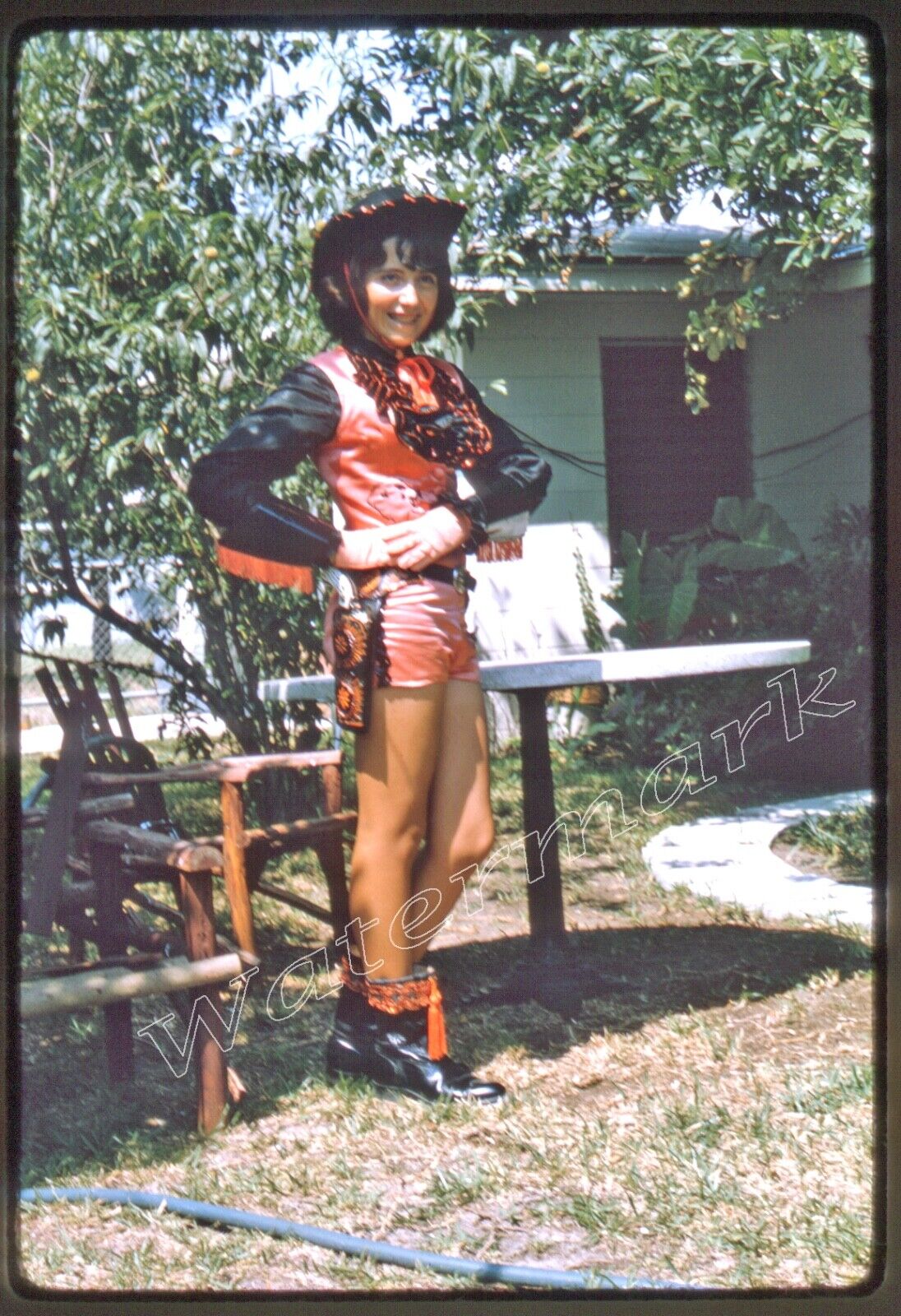 Young Lady Dressed as a Cowgirl, 35mm slide, 1967 Kodachrome
