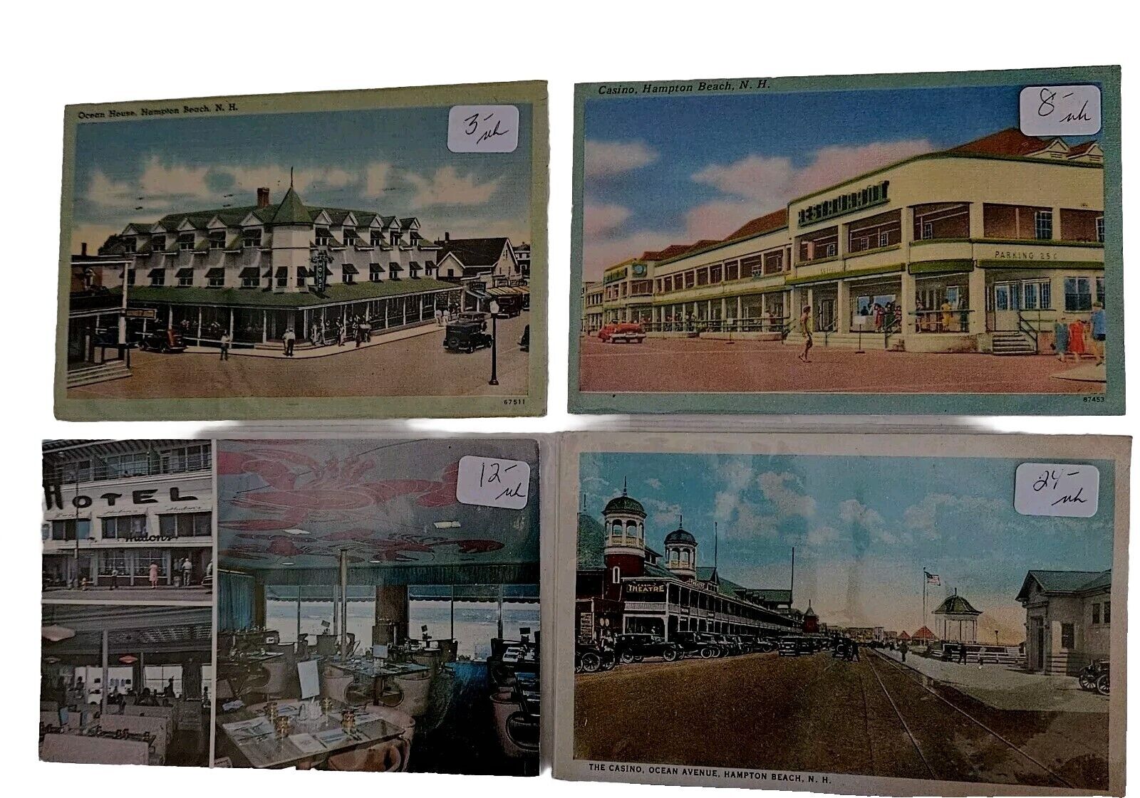 4 Vintage Hampton Beach New Hampshire  Postcards Casino 