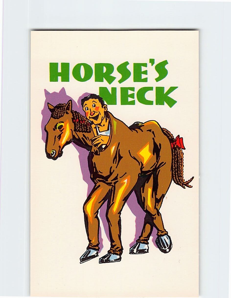 Postcard Horse's Neck with Man In Horse Costume Comic Art Print