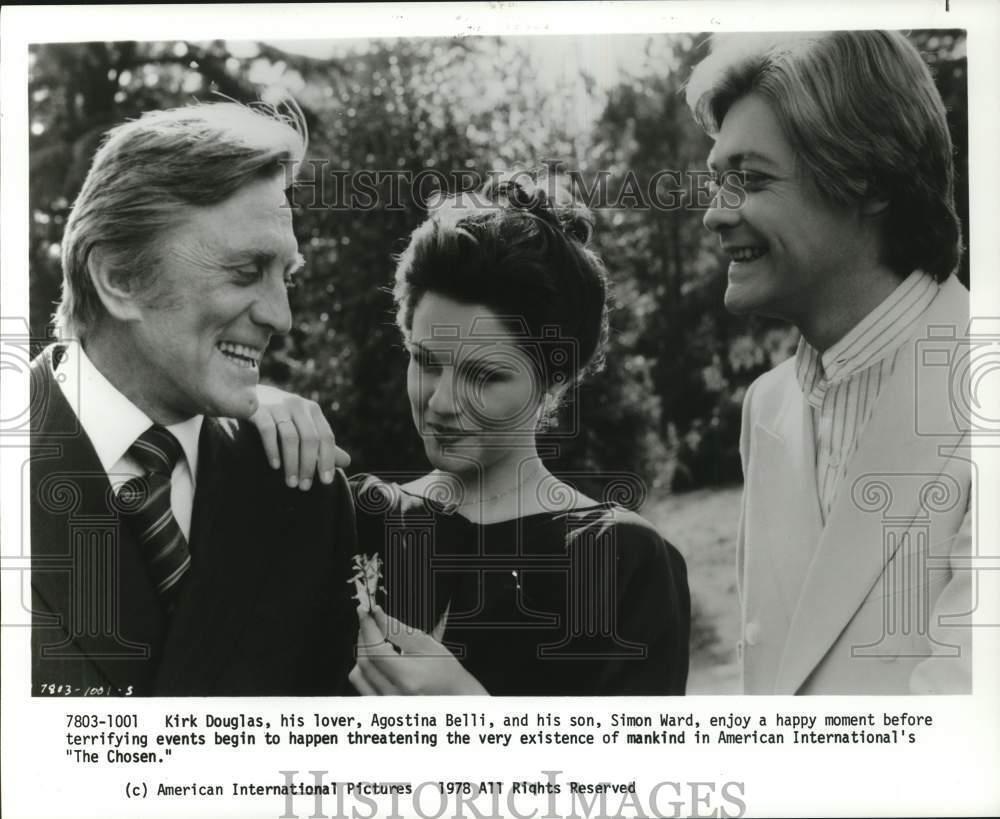 1978 Press Photo Kirk Douglas, Agostina Belli & Simon Ward in \
