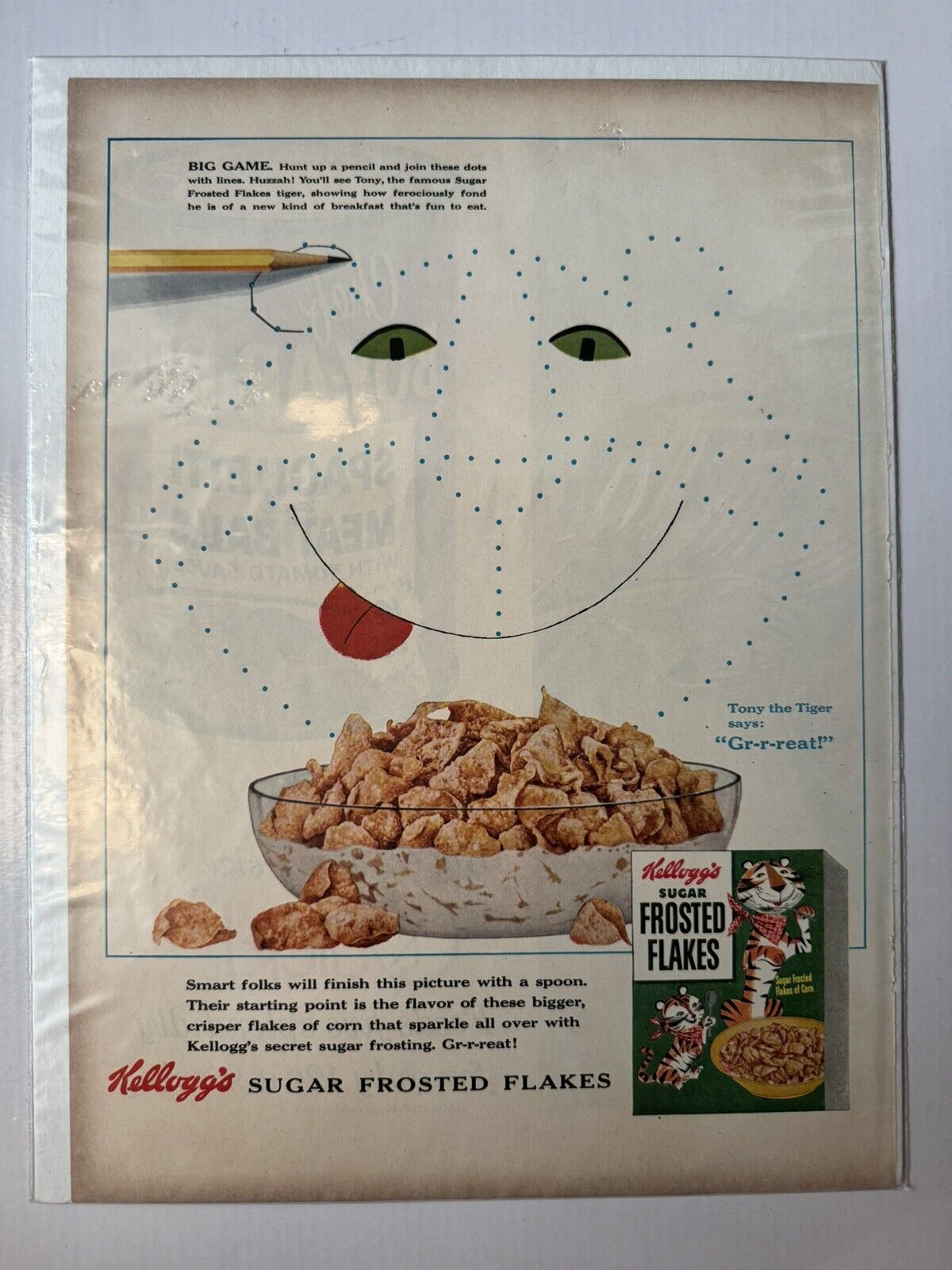 Vintage 1952 Kellogg’s Frosted Flakes Cereal Print Ad