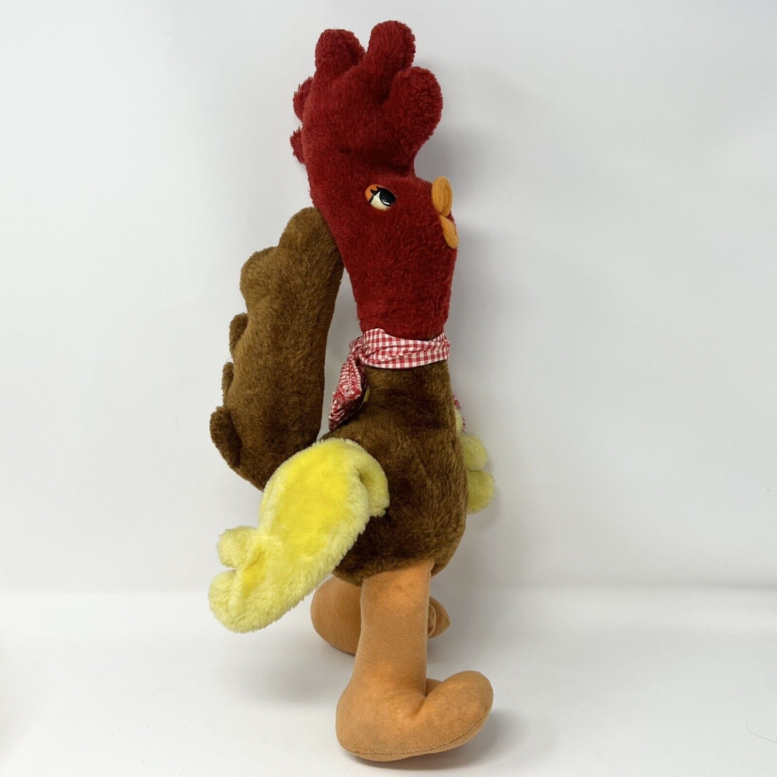 Vintage Rooster Hen Chicken Plush Turkey Plastic Eye Stiff Thanksgiving Decor