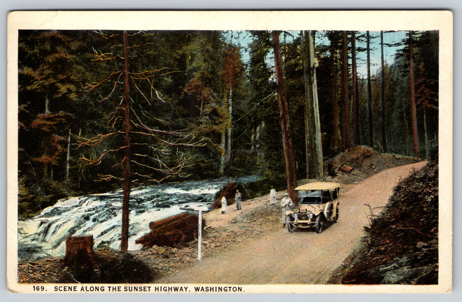 c1910s Scene Along Sunset Highway Washington River Vintage Postcard