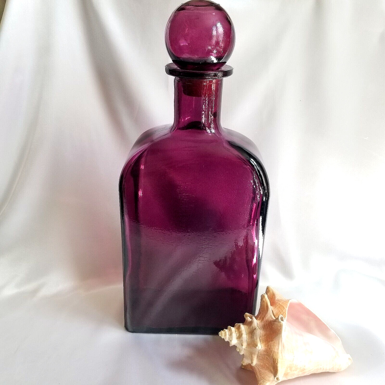 Large Purple Glass Decanter Bottle Purple Amythest 18\