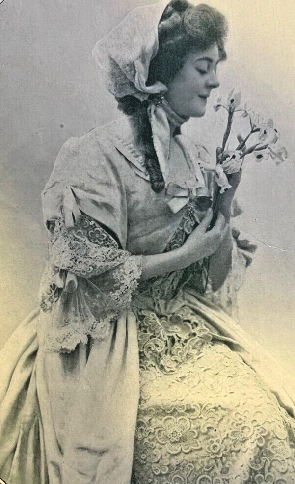 1909 Vintage Magazine Illustration Actress Adrienne Augarde