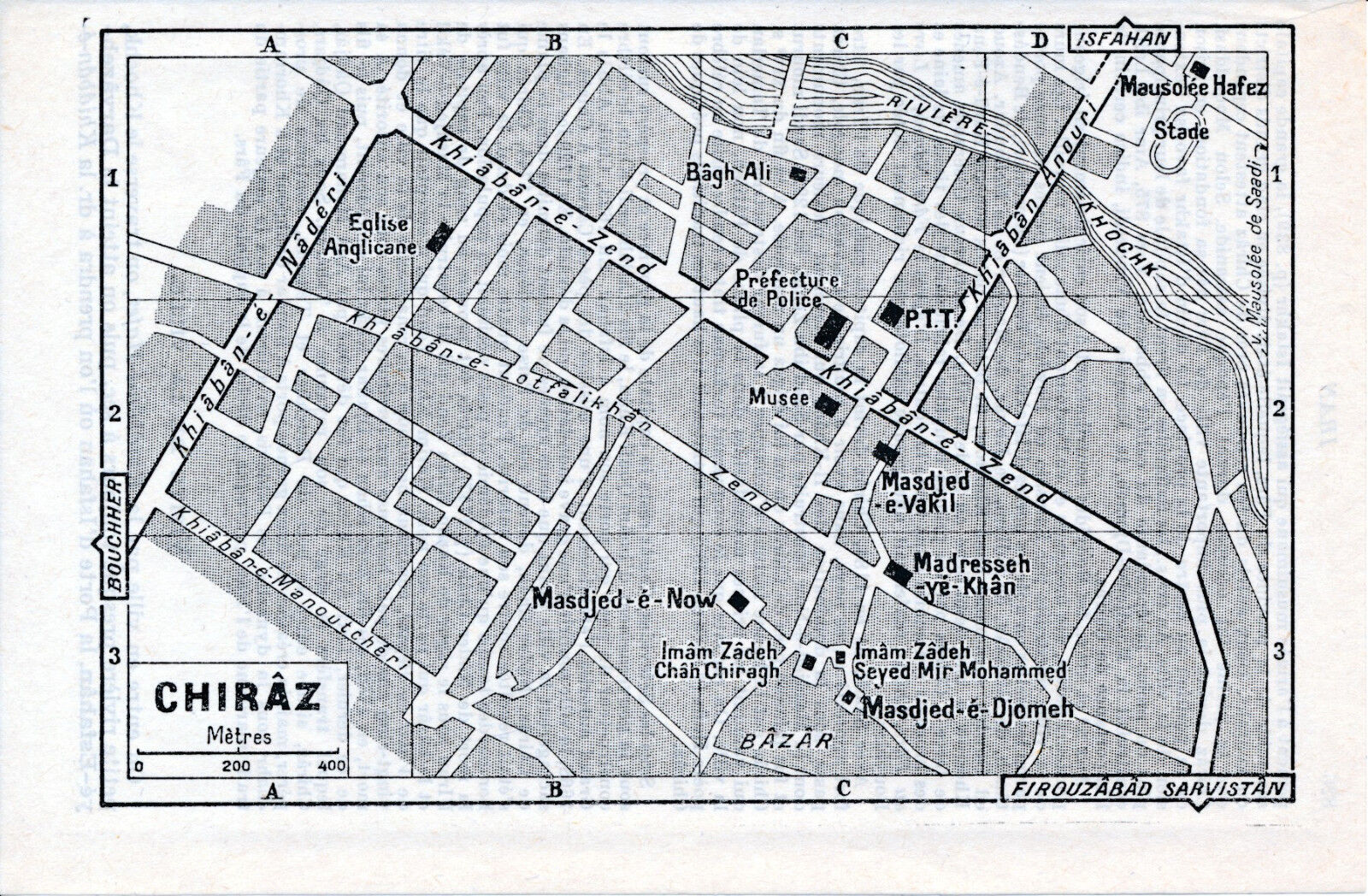 Iran شيراز Schiras Shiraz + Persepolis 1956 city plans origin. + guide (34 p.) 