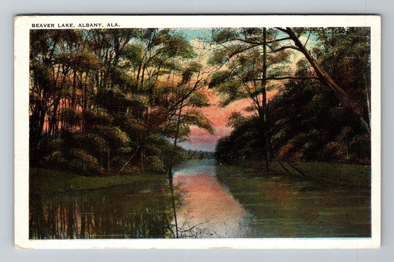 Albany AL-Alabama, Beaver Lake Vintage Souvenir Postcard