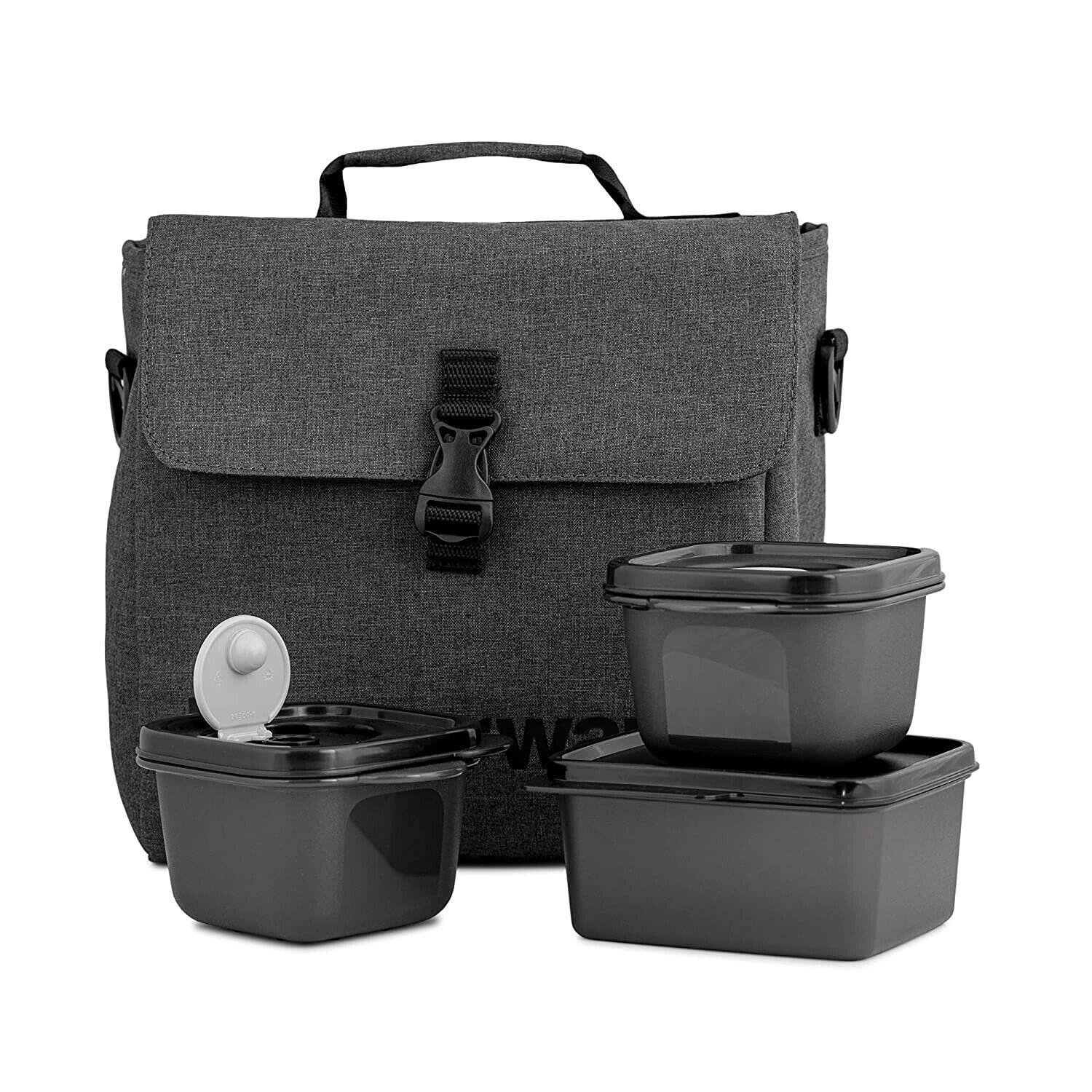 Tupperware Urban Best Lunch Set with Bag, 3-Pieces, Black (Plastic)