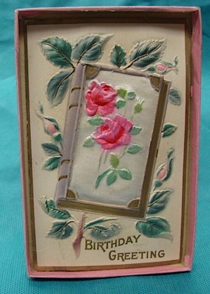 1912--Boxed Birthday  Greetings Post Card in Original Box---Posted 1912