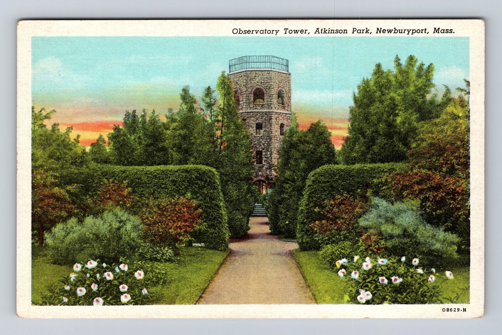 Newburyport MA-Massachusetts, Atkinson Park, Observatory Tower Vintage Postcard
