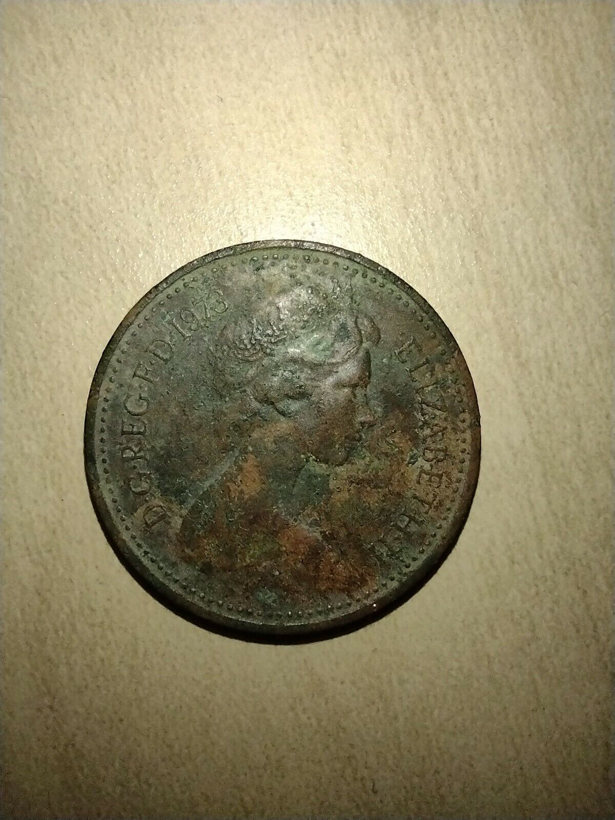 1973, GREAT BRITAIN, ELIZABETH II, NEW PENNY, Very rare 1p Coin United Kingdom