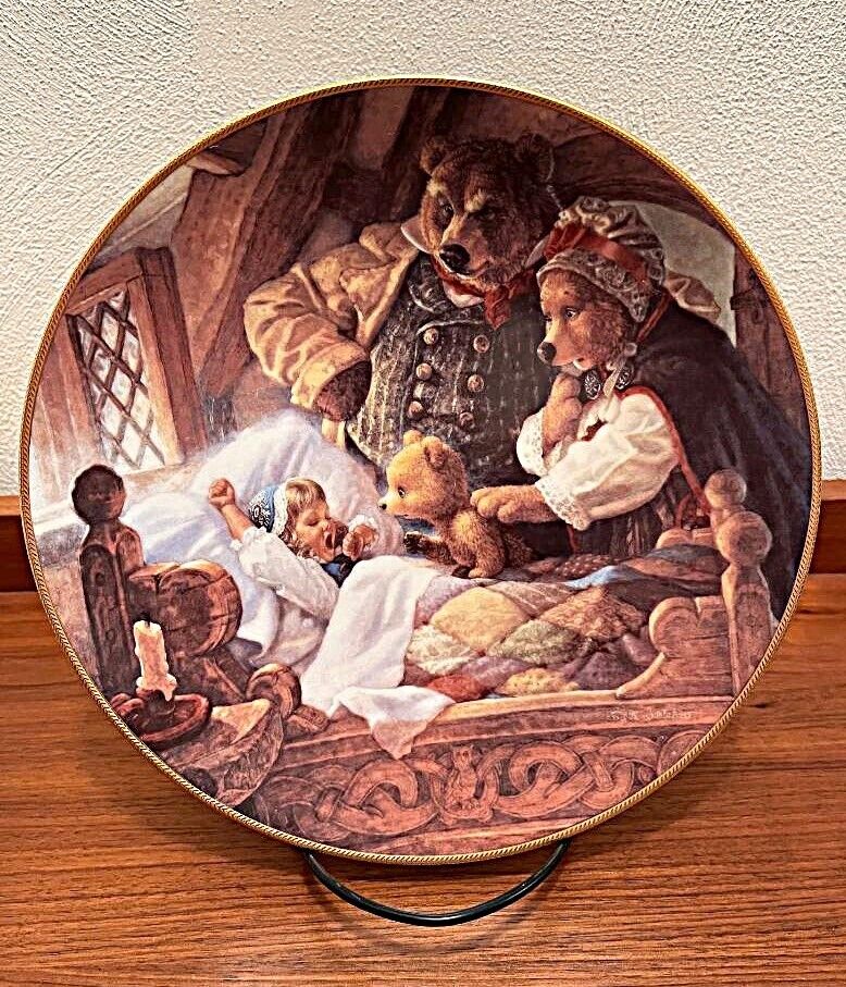 VTG 1991 Edwin M Knowles Goldilocks and the Three Bears Decorative Plate 8.5\