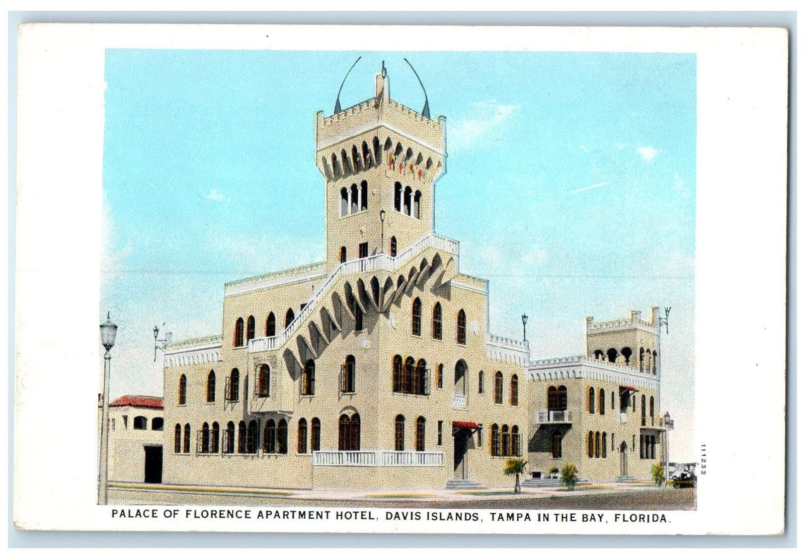 c1920\'s Palace Of Florence Apartment Hotel Davis Islands Tampa Florida Postcard